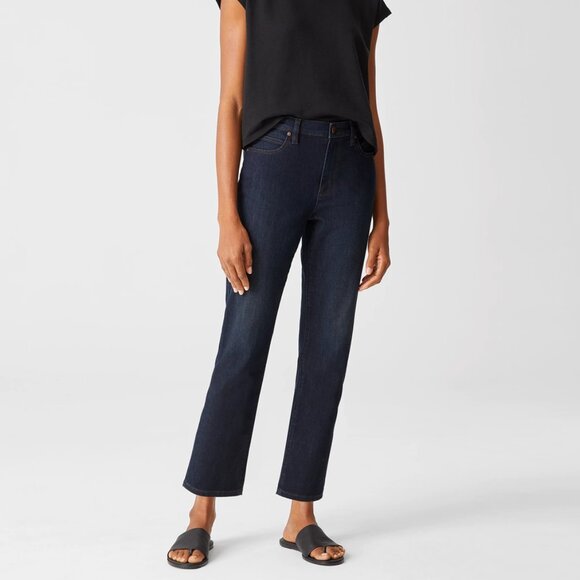EILEEN FISHER Jeans Straight Leg Classic Dark Wash Ankle size M - Picture 9 of 9